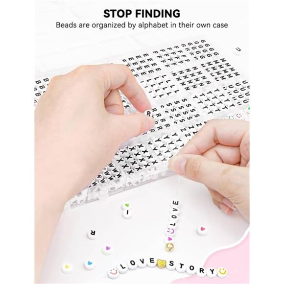 Pre-Sorted Letter Beads for Friendship Bracelets Making Kit - Picture 3 of 14